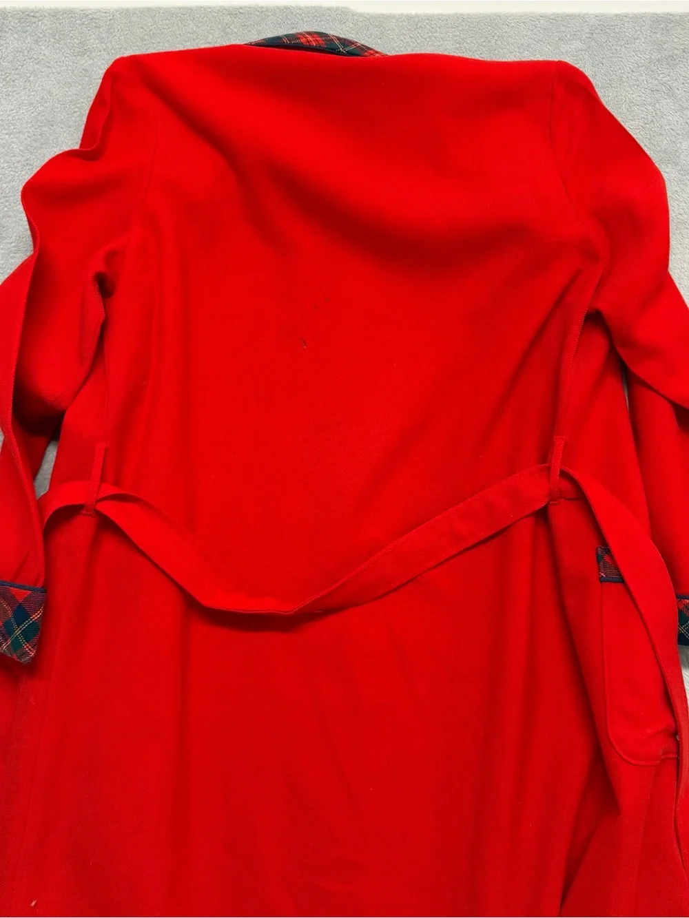 Vintage PENDLETON 100% Pure Virgin Wool Bathrobe Red USA Made Size Medium